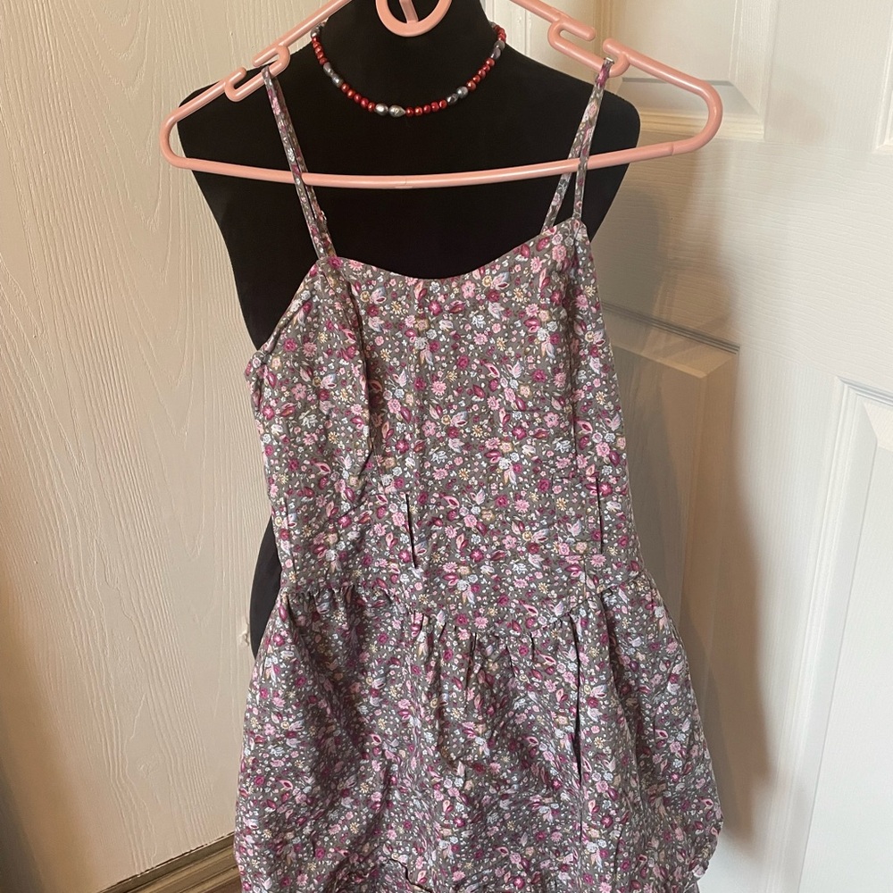 Mossimo Supply Co. Gray and Pink Floral Dress Size S